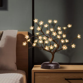 16" 36 LED Cherry Blossom Bonsai Tree - USB or Battery Powered with Timer