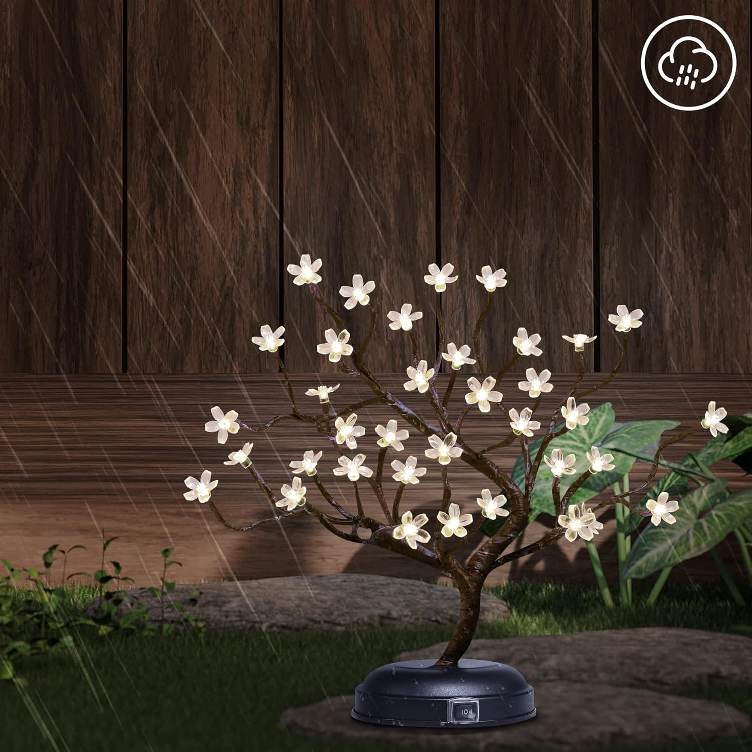 16" 36 LED Cherry Blossom Bonsai Tree - USB or Battery Powered with Timer