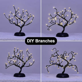 16" 36 LED Cherry Blossom Bonsai Tree - USB or Battery Powered with Timer