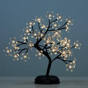 18" 36 LED Cherry Blossom Bonsai Tree with Timer - AC & Battery Powered
