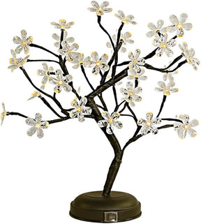18" 36 LED Cherry Blossom Bonsai Tree with Timer - AC & Battery Powered