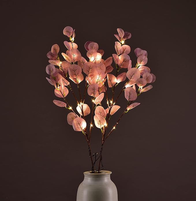 30" Lighted Eucalyptus with Timer - USB and Battery Operated