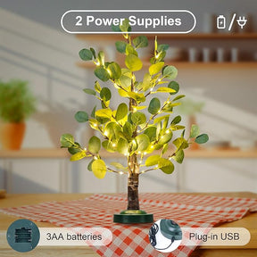 30" Lighted Eucalyptus with Timer - USB and Battery Operated