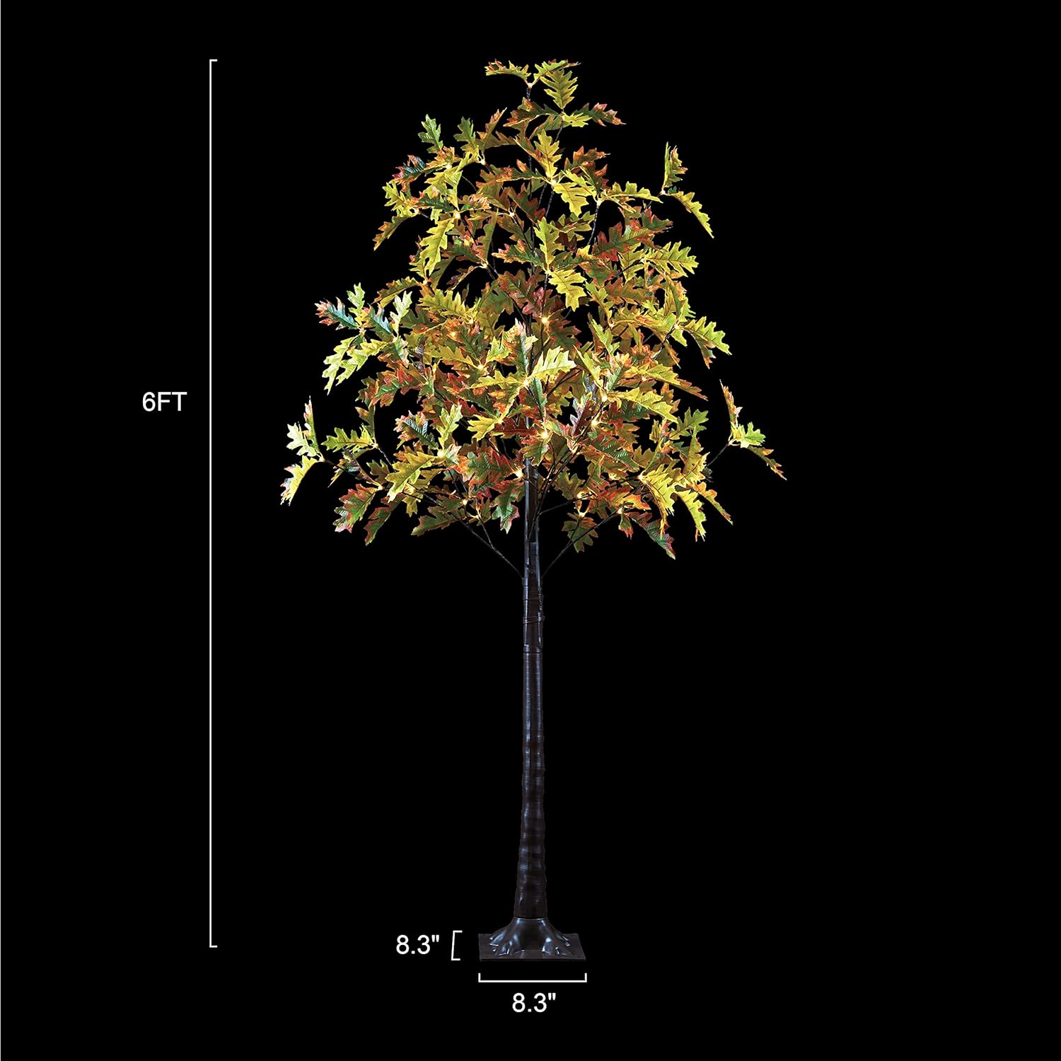 6FT Lighted Oak Tree - 88 LED Warm White Light - Low Voltage