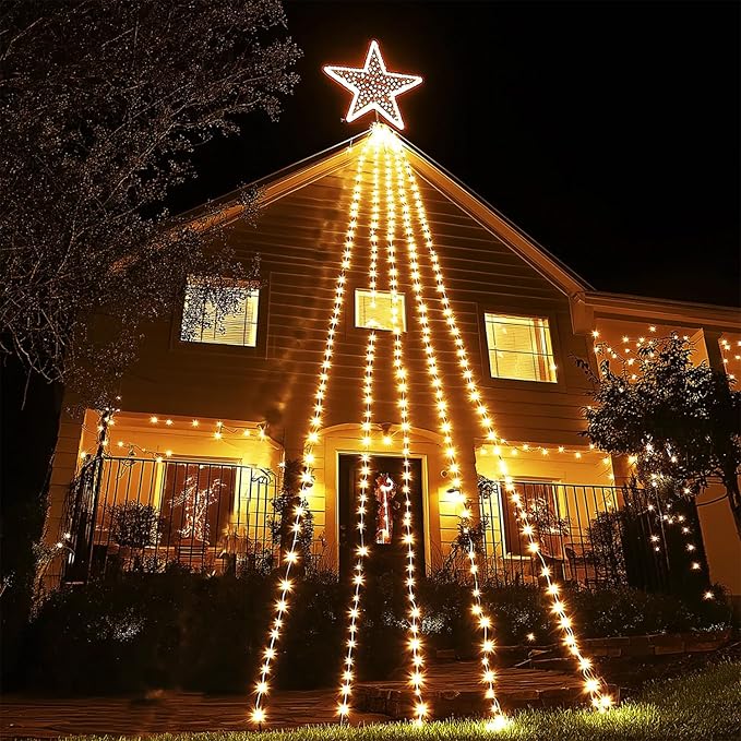 750 LED 245FT Star String Lights - Warm White - 8 Modes