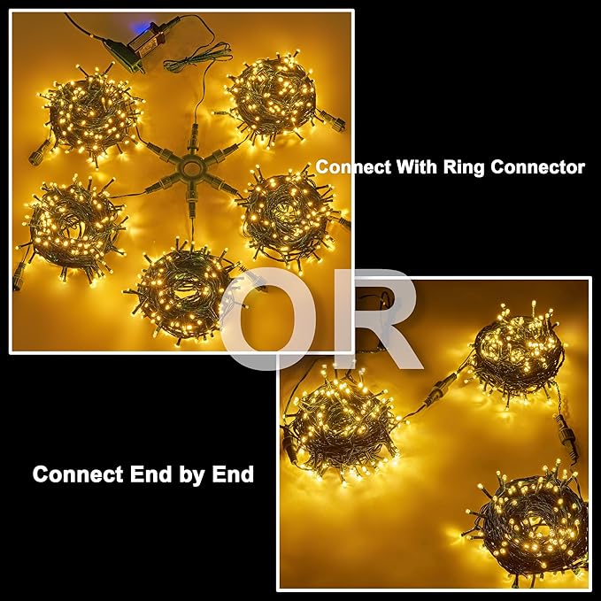 750 LED 245FT Star String Lights - Warm White - 8 Modes