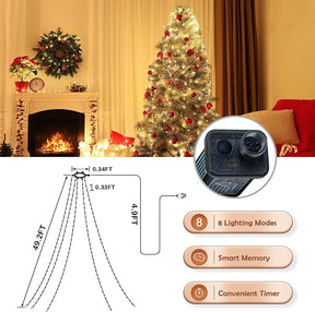750 LED 245FT Star String Lights - Warm White - 8 Modes