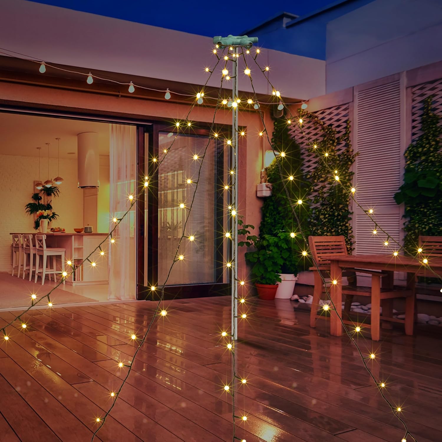 750 LED 245FT Star String Lights - Warm White - 8 Modes