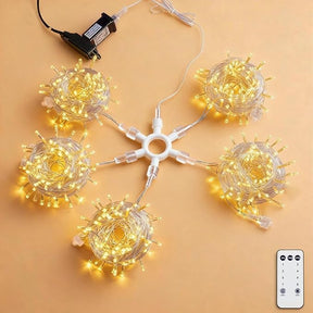750 LED Star String Lights - 245FT Warm White - 8 Modes & Clear Wire