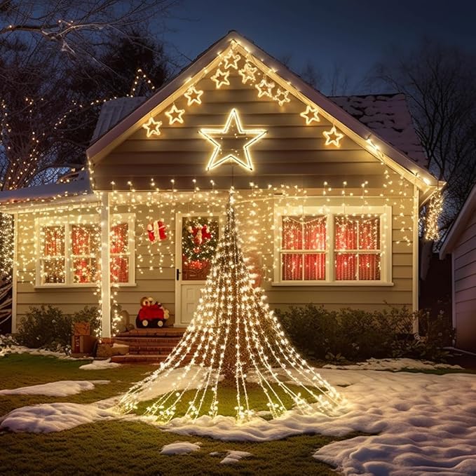 750 LED Star String Lights - 245FT Warm White - 8 Modes & Clear Wire