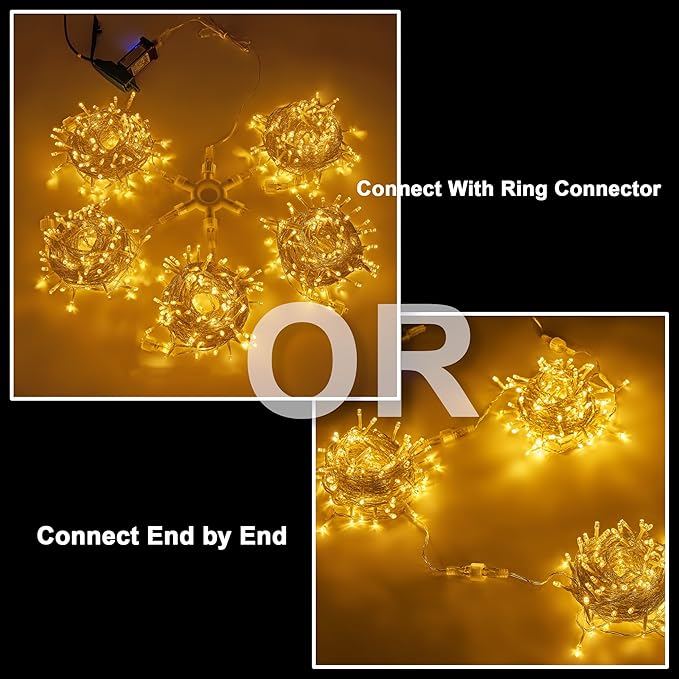 750 LED Star String Lights - 245FT Warm White - 8 Modes & Clear Wire