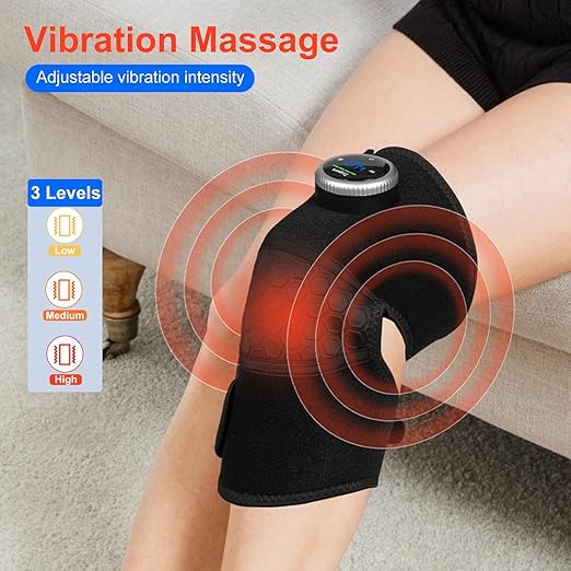 Cordless Knee & Shoulder Massager with Heat - 3 Vibration Modes & 5 Temperature Settings