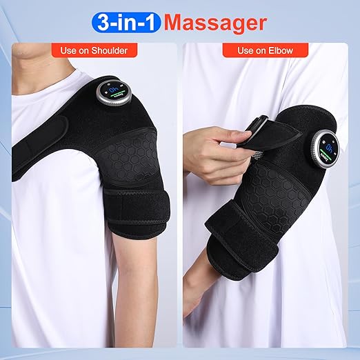 Cordless Knee & Shoulder Massager with Heat - 3 Vibration Modes & 5 Temperature Settings