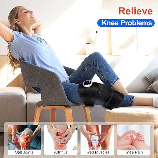 Cordless Knee & Shoulder Massager with Heat - 3 Vibration Modes & 5 Temperature Settings
