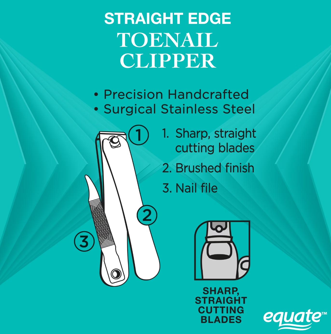 Equate Metal Straight-Edge Toenail Clipper