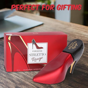 Ferrera Stiletto Rouge Eau De Parfum - Sweet Spicy Floral Vanilla Amber Scent, 3.4 fl.oz (100ml)