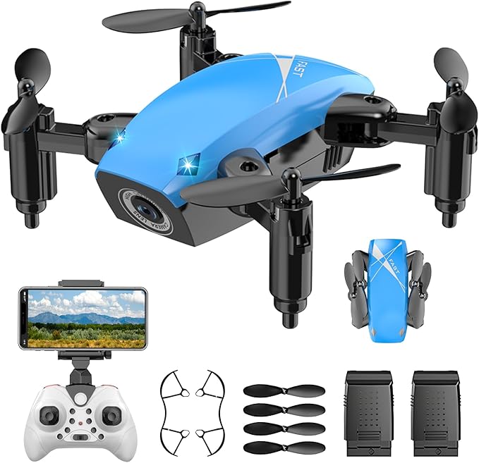 Foldable Camera Drone with Voice & Gesture Control - 2 Batteries Included