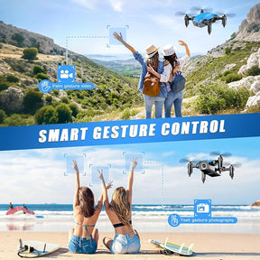 Foldable Camera Drone with Voice & Gesture Control - 2 Batteries Included