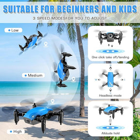 Foldable Camera Drone with Voice & Gesture Control - 2 Batteries Included