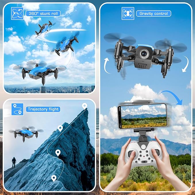 Foldable Camera Drone with Voice & Gesture Control - 2 Batteries Included