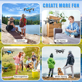 Foldable Camera Drone with Voice & Gesture Control - 2 Batteries Included