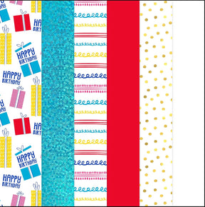 K-Kraft Birthday Metallic Tissue Paper - 102 Sheets, 20x20 Inch