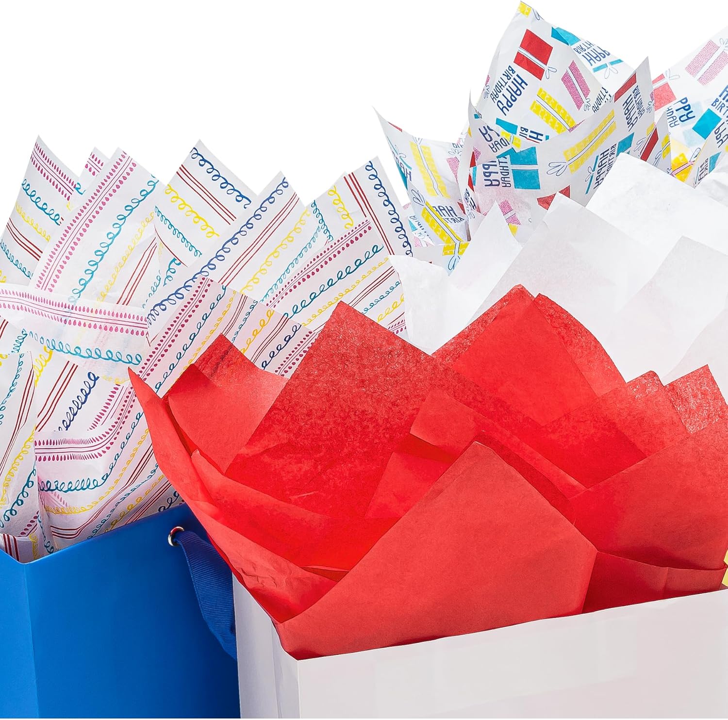 K-Kraft Birthday Metallic Tissue Paper - 102 Sheets, 20x20 Inch