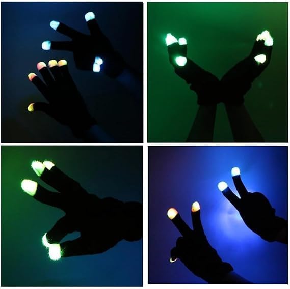 LED Glowing Finger Light Gloves - 7 Modes for Adults & Teens