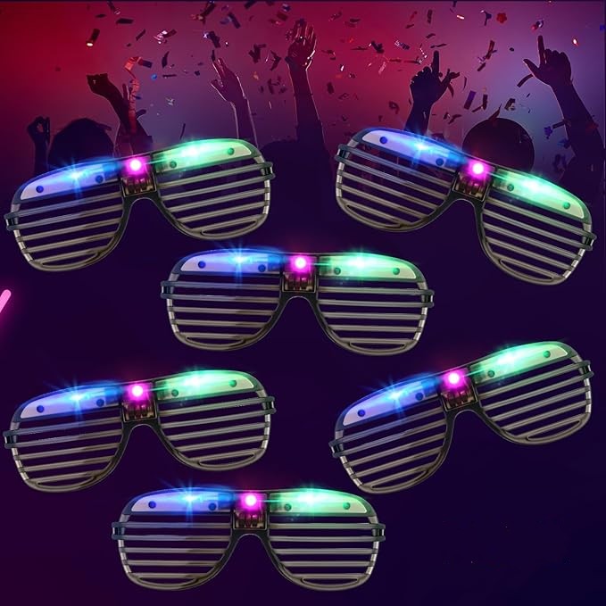 LED Light Up Glow in the Dark Party Glasses - 3 Modes - Neon Party Favors