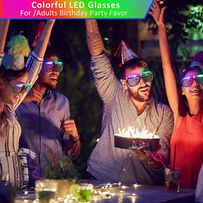 LED Light Up Glow in the Dark Party Glasses - 3 Modes - Neon Party Favors