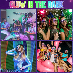 LED Light Up Glow in the Dark Party Glasses - 3 Modes - Neon Party Favors
