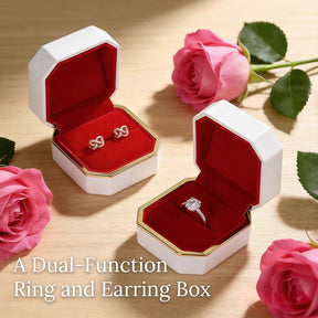 Luxury Velvet Engagement Ring Box with LED Light, Gift Box & Bow