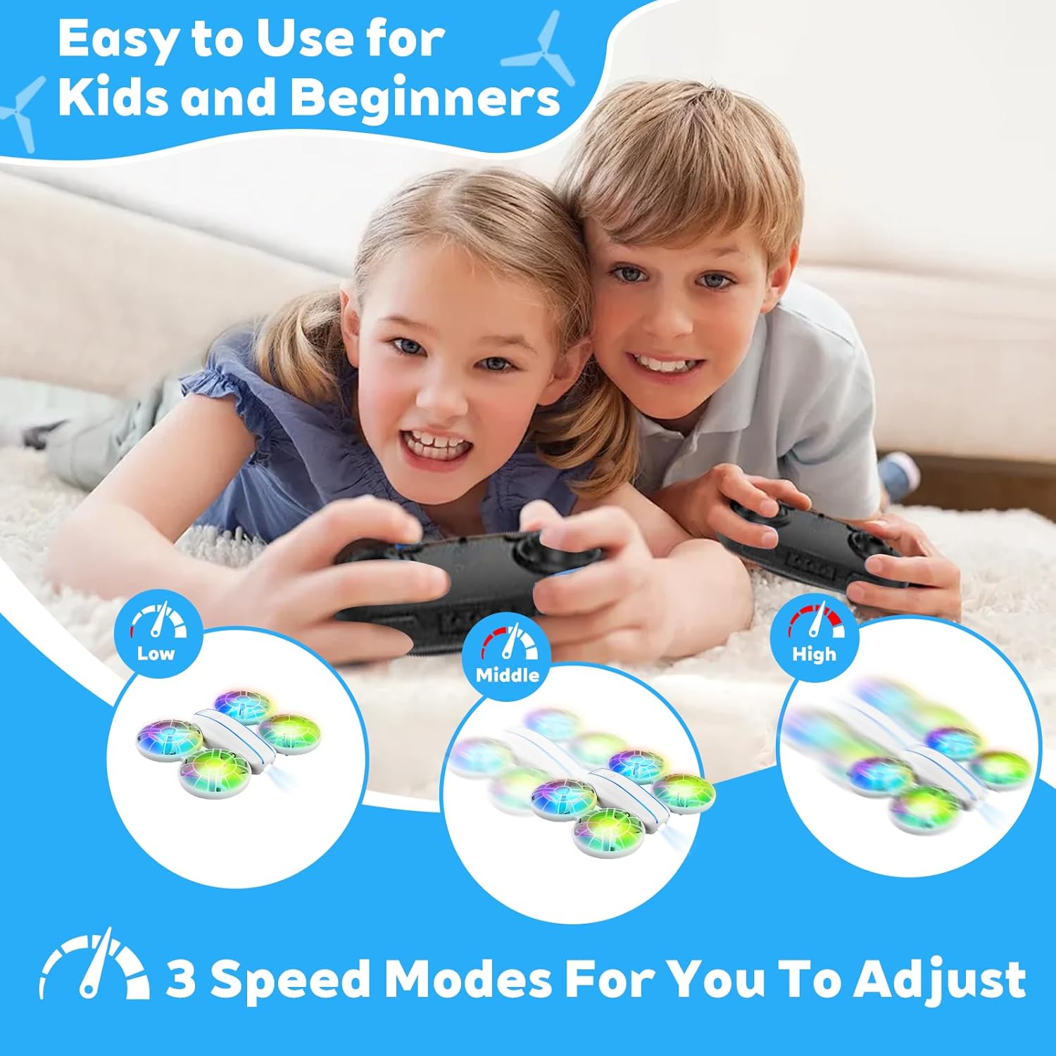 Small RC Quadcopter Drone with Lights, 3D Flip & Altitude Hold