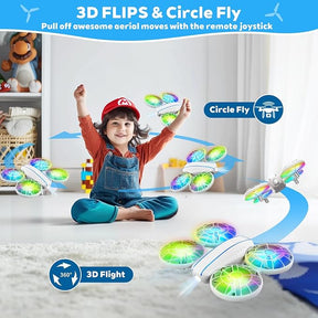 Small RC Quadcopter Drone with Lights, 3D Flip & Altitude Hold