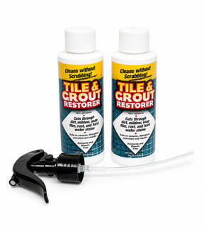 Tile and Grout Restorer Cleaner - 2 Pack (4 fl oz Each) with Spray Top