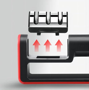 3-Stage Kitchen Knife Sharpener System - Coarse, Medium, and Fine Slots