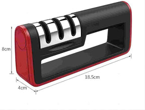 3-Stage Kitchen Knife Sharpener System - Coarse, Medium, and Fine Slots