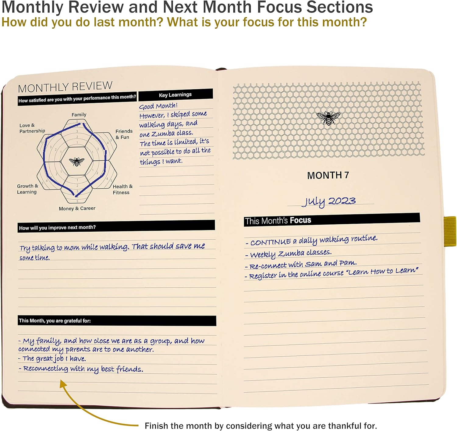 Settini Undated Hardcover Life Planner - Weekly & Monthly Organizer