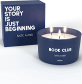 Baltic Amber 3-Wick Scented Candle - 8 oz Book Club Candle