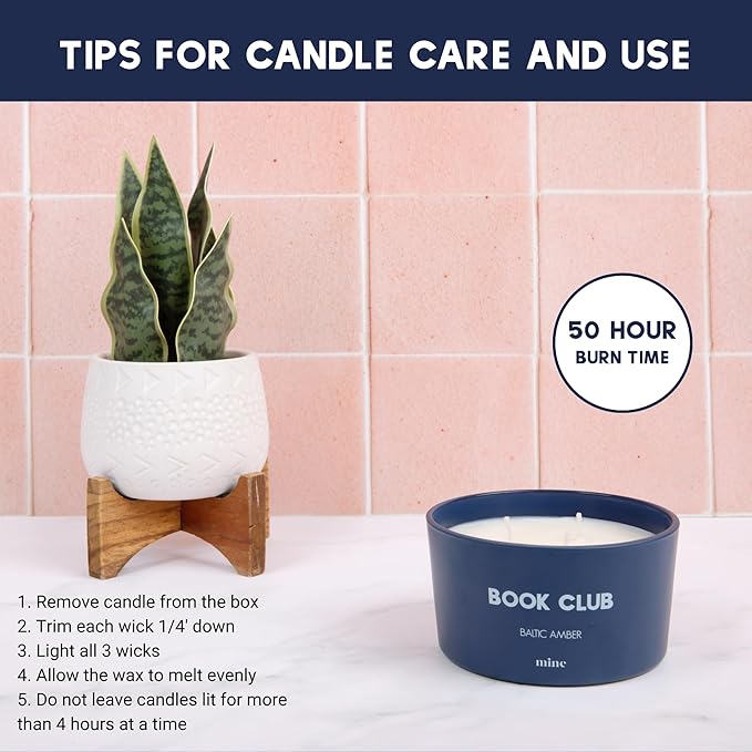 Baltic Amber 3-Wick Scented Candle - 8 oz Book Club Candle
