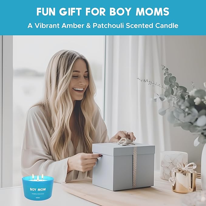 Boy Mom Amber & Patchouli 3-Wick Scented Candle, 8 oz