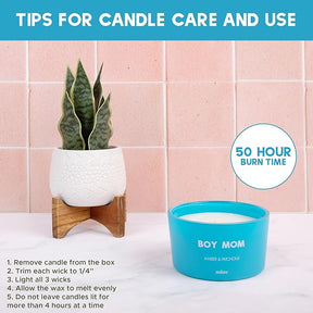 Boy Mom Amber & Patchouli 3-Wick Scented Candle, 8 oz