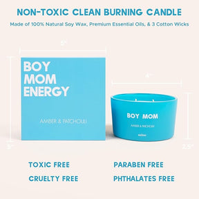 Boy Mom Amber & Patchouli 3-Wick Scented Candle, 8 oz