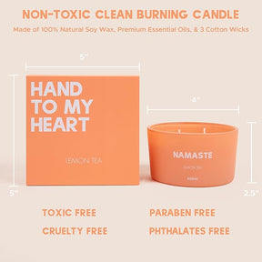 Namaste Lemon Tea Scented 3-Wick Candle, 8oz