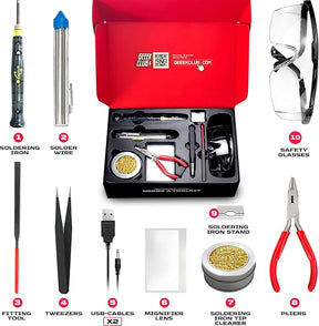 Geeek Tools 9-Piece Soldering Iron Kit with Storage Box