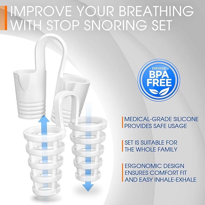 8-Pack Anti Snoring Nose Vents and Nasal Dilators for Better Sleep