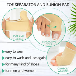 Orthopedic Bunion Corrector and Gel Toe Separator Bunion Splint (Size Large Fits Women 11-12 and Men 10.5- 13)