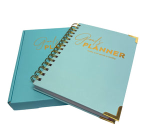 Joucien Weekly Goal Planner - High Quality Aqua Spiral Notebook