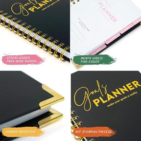 Joucien Weekly Goal Planner - High Quality Pink Spiral Notebook