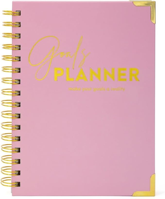 Joucien Weekly Goal Planner - High Quality Pink Spiral Notebook